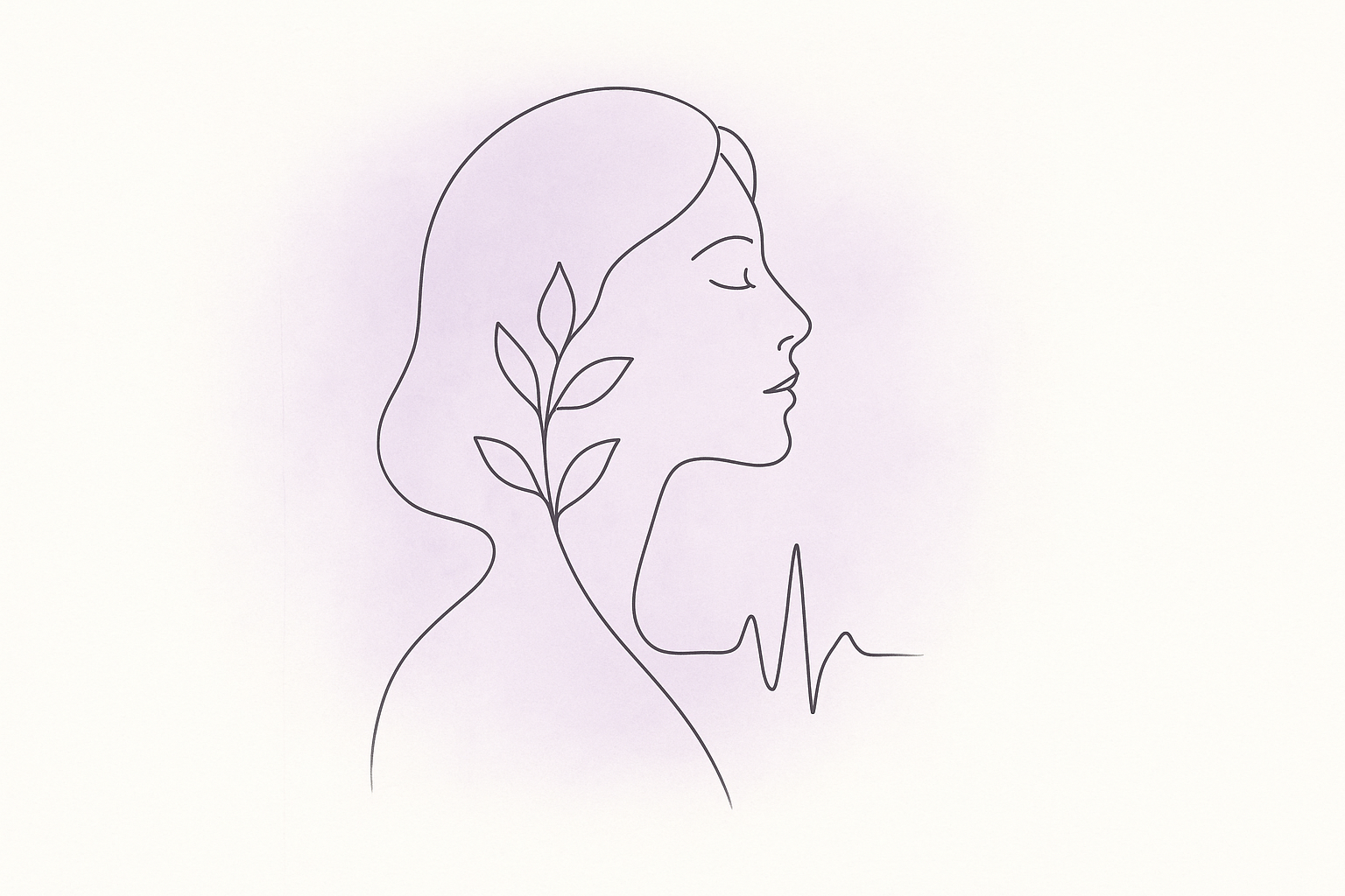 Abstract watercolor in cream, sage, and soft rose with minimal geometric bowl shapes and gentle ripple lines, leaving clean negative space at the bottom.