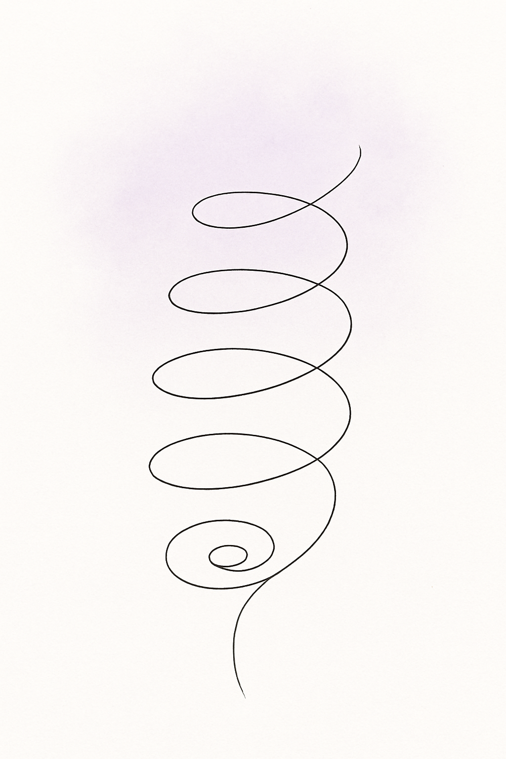 Abstract watercolor in cream, sage, and soft rose suggesting an upward pulse in the top portion of the image, evoking an early-morning cortisol surge.