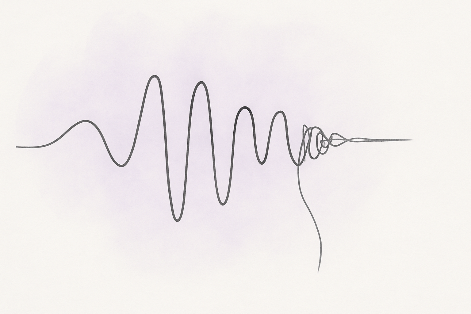 Abstract watercolor of a sleeping figure with soft rose clouds above, in cream and sage tones.