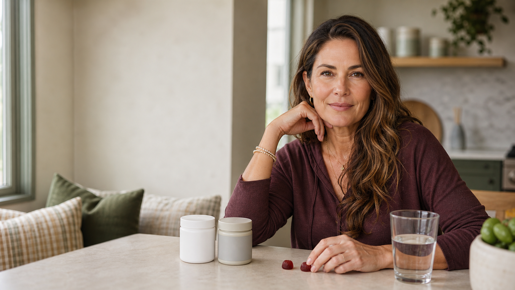 Woman incorporating menopause gummies into a daily wellness routine